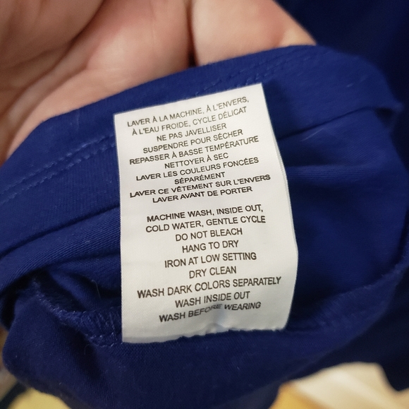 NWOT blue top 3/4 length sleeves with quilt patch on shoulders size 1X - Picture 6 of 7